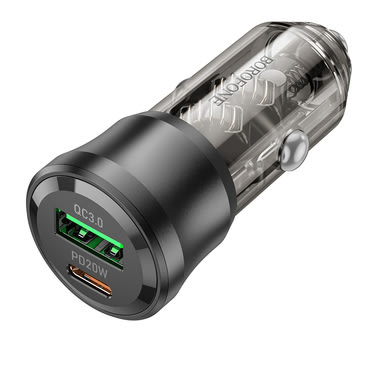 Autós 38W töltő Borofone "Journey BZ25" PD20W, QC3.0, 2x USB - fekete