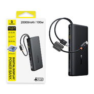 100W Baseus "EnerFill FC41" 20000mAh power bank két USB-C kábellel és digitális kijelzővel - cosmic black