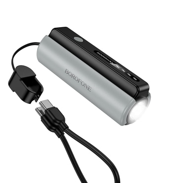 Power bank Borofone "Star BJ87" 5000mAh beépített lámpával és LED indikátorral - szürke