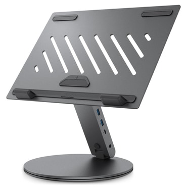 Hub állomás Spigen "LD204H (AMP08885)" 2x USB-A, 3x USB-C, HDMI, 360° forgatás, állítható - silver