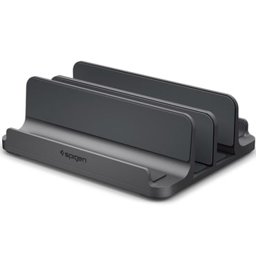 Vertikális állvány Spigen "LD208S4" 4 készülékhez, állítható szélesség, szilikon párnák - space grey