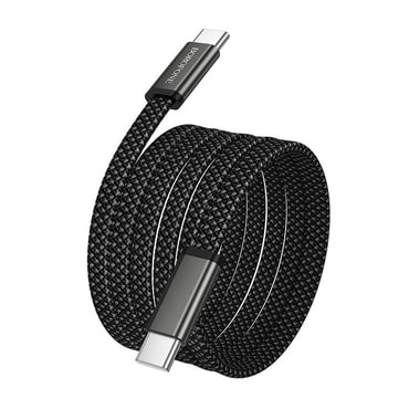 Töltő és adatátviteli 60W USB-C - USB-C káfehér Borofone "Peace BX124" - 1m - fekete