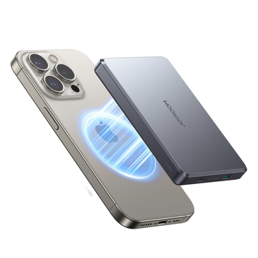 Joyroom JR-PBM08 Pro 22.5W 10000mAh MagSafe power bank 15W vezeték nélküli töltéssel + 2x USB-C - szürke