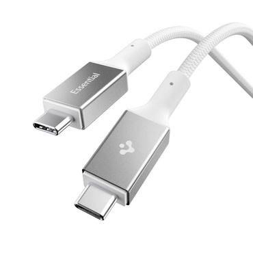 Töltő és adatátviteli 100W USB-C - USB-C káfehér Spigen "EB10015CC" - 5Gbps - 1.5m - white