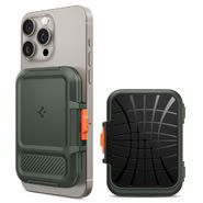 Spigen "Lock Fit MagSafe" mágneses pénztárca kártyákhoz/készpénzhez - military green