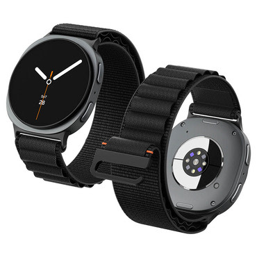 Najlon szíj Spigen "WBF1" Samsung Galaxy Watch9 40mm / Watch9 44mm / Watch8 40 mm / Watch8 44 mm / Watch8 Classic 46 mm készülékhez - black
