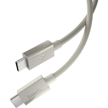 Töltő és adatátviteli 60W USB-C - USB-C káfehér Spigen "EB6015CC" - 480Mbps - 1.5m - natural titanium
