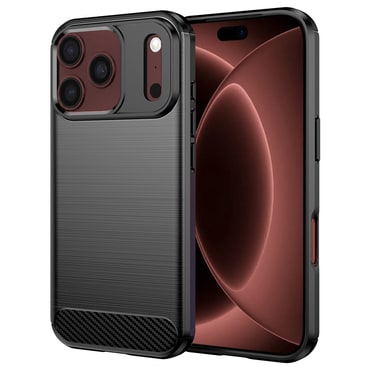 TPU gél tok "Brushed Carbon" iPhone 17 Pro Max / 18 Pro Max készülékekhez - fekete