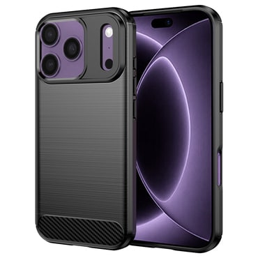 TPU gél tok "Brushed Carbon" iPhone 17 Pro / 18 Pro készülékekhez - fekete