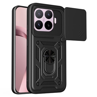 Strapabíró tok "MaX-Armor" gyűrűvel, fém lappal és hátsó kamera védelemmel Xiaomi 17T készülékekhez - black