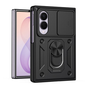 Strapabíró tok "MaX-Armor" gyűrűvel, fém lappal és hátsó kamera védelemmel Samsung Galaxy Z Fold8 készülékekhez - black