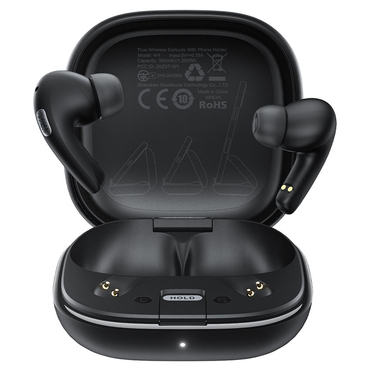Bluetooth fülhallgató Acefast "W4" BT 5.4 ENC technológiával, beépített telefonállvánnyal és IPX4 - black