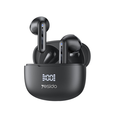 Bluetooth fülhallgató Yesido "TWS19" BT 5.3 ENC-vel, LED kijelzővel - fekete