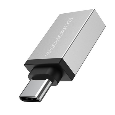 USB-C és USB-A OTG adapter Borofone "BV3" 5Gbps - silver