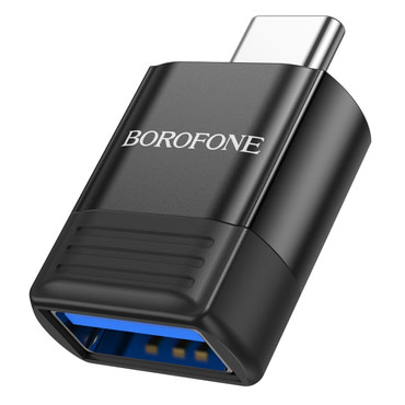 USB-C és USB-A OTG adapter Borofone "BV18" 4A, töltés és adatátvitel - black