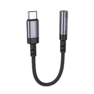 USB-C és AUX 3.5mm audio káfehér Borofone "BV24" DAC chip, Plug&Play, 15cm - metal gray
