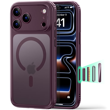 Hibrid tok ESR "Classic Hybrid HaloLock" iPhone 17 Pro Max / 18 Pro Max készülékekhez - frosted deep burgundy