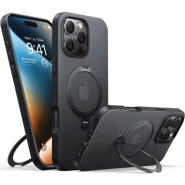 Prémium tok Torras "Ostand Spin MagSafe Series" iPhone 16 Pro készülékhez - black
