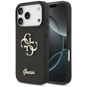 Prémium tok Guess "Fixed Glitter Big 4G" iPhone 17 Pro Max készülékhez - black