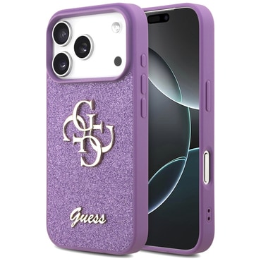 Prémium tok Guess "Fixed Glitter Big 4G" iPhone 17 Pro készülékhez - lilac
