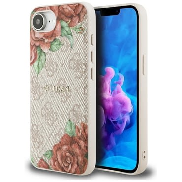 Tok Guess "Hardcase 4G Flower Print MagSafe" iPhone 16e / iPhone 17e készülékhez - pink