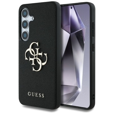 Tok Guess "Hardcase 4G Grained Big and Classic Logo" Samsung Galaxy S25 készülékhez - black