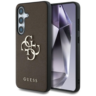 Tok Guess "Hardcase 4G Grained Big és Classic Logo" Samsung Galaxy S25 Plus készülékhez - brown