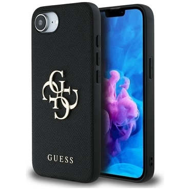 Tok Guess "Hardcase 4G Grained Big és Classic Logo" iPhone 16e / iPhone 17e készülékhez - black