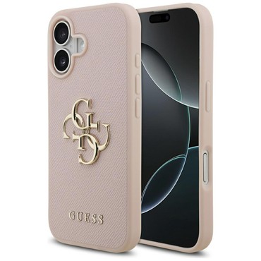 Tok Guess "Hardcase 4G Grained Big and Classic Logo" iPhone 17 készülékhez - pink