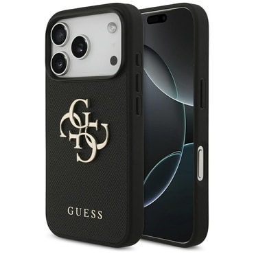 Tok Guess "Hardcase 4G Grained Big és Classic Logo" iPhone 17 Pro készülékhez - black