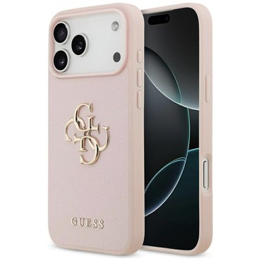 Tok Guess "Hardcase 4G Grained Big és Classic Logo" iPhone 17 Pro készülékhez - pink
