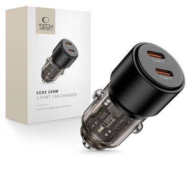 Autós 100W töltő Tech-Protect "CC03" 2x USB-C PD készülékhez - fekete