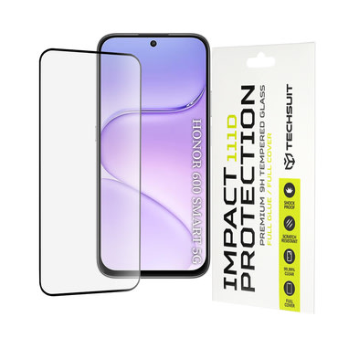 Prémium 3D teljes test képernyővédő üveg "Techsuit" Honor 600 Smart készülékhez - black