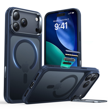 Hibrid tok ESR "Classic Hybrid HaloLock Kickstand" iPhone 17 Pro készülékekhez - frosted blue