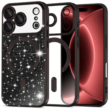 Techsuit "Luxury Glitter MagSafe" TPU gél tok iPhone 17 Pro Max / 18 Pro Max készülékhez - black