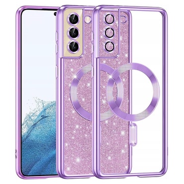 Techsuit "Luxury Glitter MagSafe" TPU gél tok Samsung Galaxy S22 készülékhez - light purple