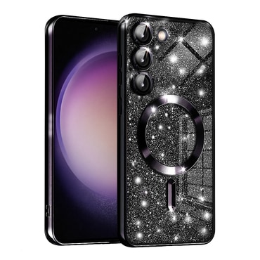 Techsuit "Luxury Glitter MagSafe" TPU gél tok Samsung Galaxy S23 készülékhez - black