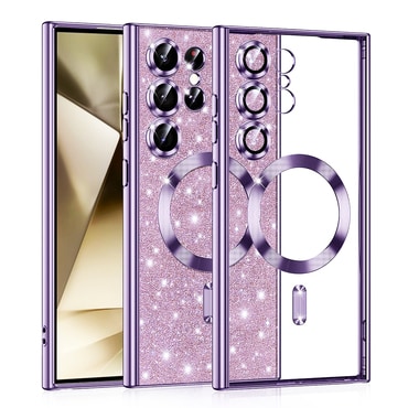 Techsuit "Luxury Glitter MagSafe" TPU gél tok Samsung Galaxy S24 Ultra készülékhez - light purple