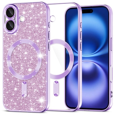 Techsuit "Luxury Glitter MagSafe" TPU gél tok iPhone 16 készülékhez - light purple