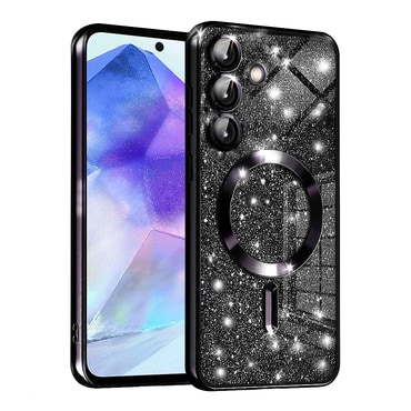 Techsuit "Luxury Glitter MagSafe" TPU gél tok Samsung Galaxy A55 készülékhez - black