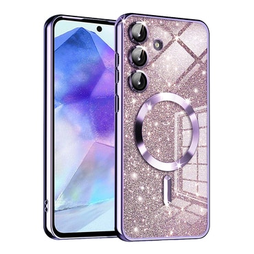 Techsuit "Luxury Glitter MagSafe" TPU gél tok Samsung Galaxy A55 készülékhez - light purple