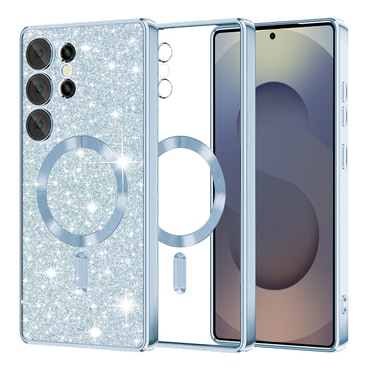 Techsuit "Luxury Glitter MagSafe" TPU gél tok Samsung Galaxy S25 Ultra készülékhez - light blue