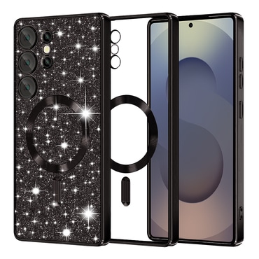 Techsuit "Luxury Glitter MagSafe" TPU gél tok Samsung Galaxy S25 Ultra készülékhez - black