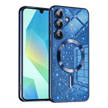 Techsuit "Luxury Glitter MagSafe" TPU gél tok Samsung Galaxy A16 4G / 5G készülékhez - deep blue