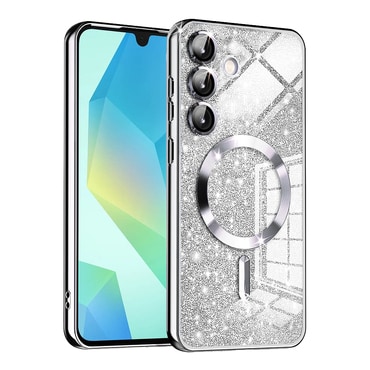 Techsuit "Luxury Glitter MagSafe" TPU gél tok Samsung Galaxy A16 4G / 5G készülékhez - silver