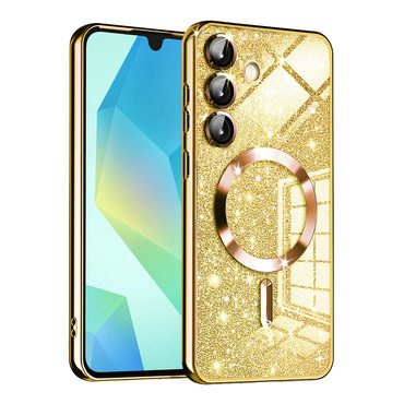 Techsuit "Luxury Glitter MagSafe" TPU gél tok Samsung Galaxy A16 4G / 5G készülékhez - gold