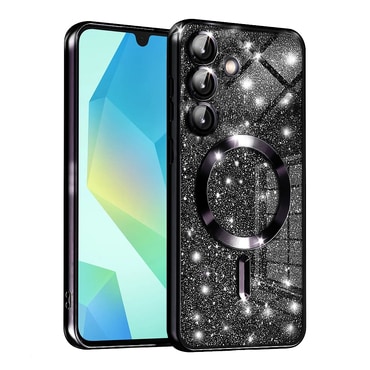 Techsuit "Luxury Glitter MagSafe" TPU gél tok Samsung Galaxy A16 4G / 5G készülékhez - black