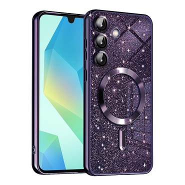 Techsuit "Luxury Glitter MagSafe" TPU gél tok Samsung Galaxy A16 4G / 5G készülékhez - deep purple