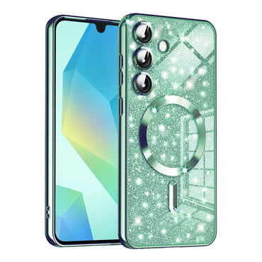 Techsuit "Luxury Glitter MagSafe" TPU gél tok Samsung Galaxy A16 4G / 5G készülékhez - light green