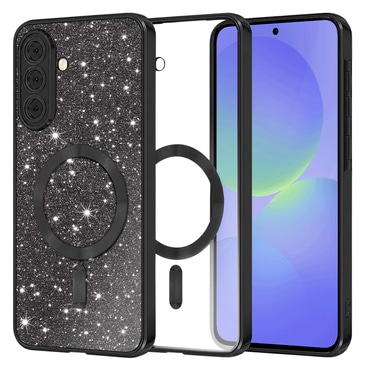 Techsuit "Luxury Glitter MagSafe" TPU gél tok Samsung Galaxy A36 / A56 készülékhez - black